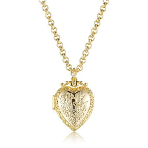 Herz medaillon damen - herz-medaillon, gold